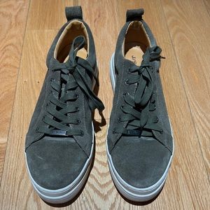 j slides suede sneakers